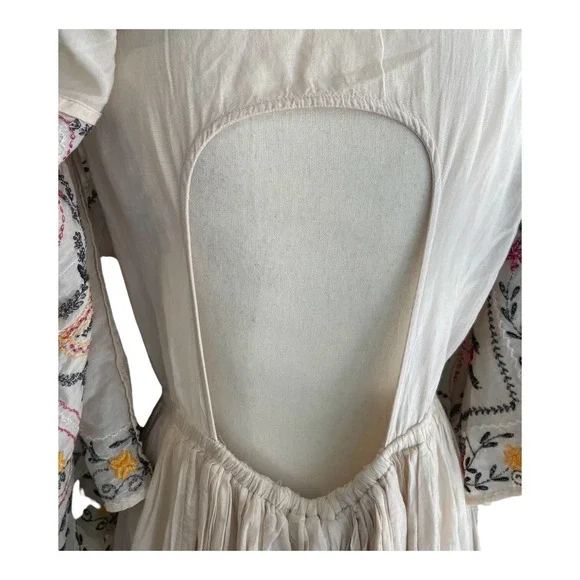 Free People Frida Mini Dress Women's Size Small White Embroidered Boho - Picture 5 of 5